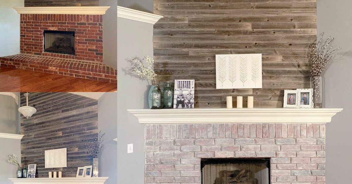 How to Paint a Whitewashed Brick Fireplace DIY